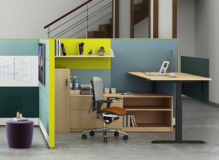 الجلوس والوقوف قابل للتعديل ارتفاع المكتب عن طريق المقصورات