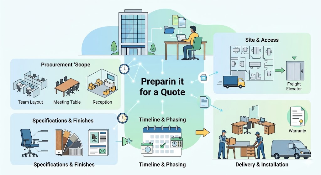 Office furniture procurement checklist قائمة مراجعة شراء الأثاث المكتبي
