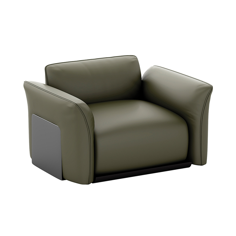 JUEDU MADDISON - أريكة بمقعد واحد |وسادة قياسية |جلد أخضر غامق
