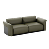 JUEDU MADDISON - أريكة بثلاثة مقاعد |وسادة قياسية |جلد أخضر غامق