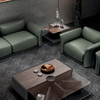 JUEDU MADDISON - أريكة بثلاثة مقاعد |وسادة قياسية |جلد أخضر غامق