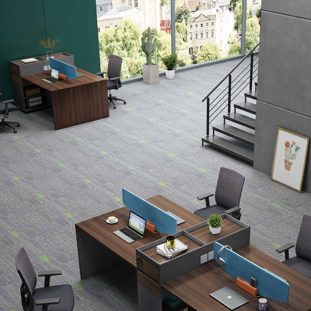 محطة عمل مكتبية حديثة JIANGNAN CHARMET مع خزانة تخزين عالية | لشخصين | مقاعد مزدوجة