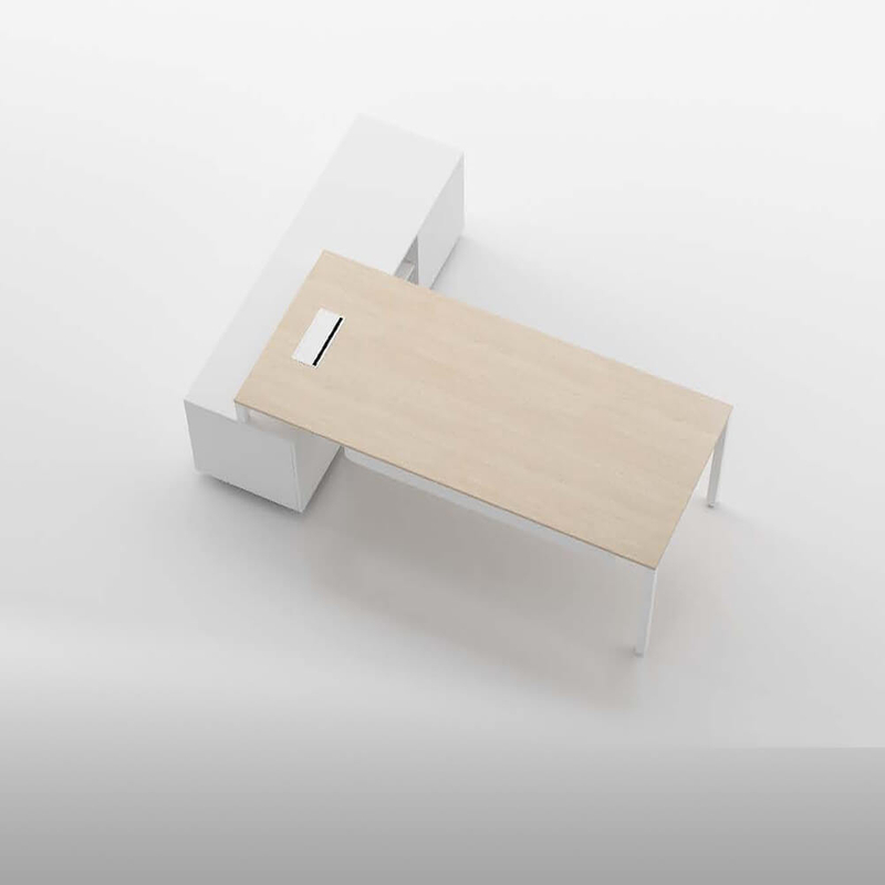 مكتب محطة كمبيوتر على شكل L