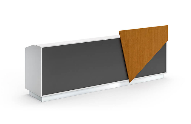 مكتب استقبال أمامي حديث مع أدراج